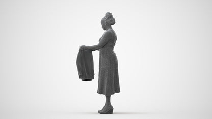 3D scanned woman standing casual, photorealistic archviz people for Enscape and SketchUp, square thumbnail