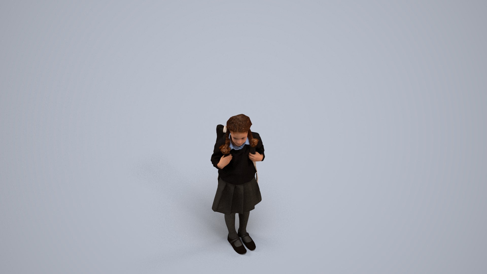 photogrammetry 3D girl kids, realistic human model archviz FBX, back view render