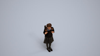 photogrammetry 3D girl kids, realistic human model archviz FBX, back view render