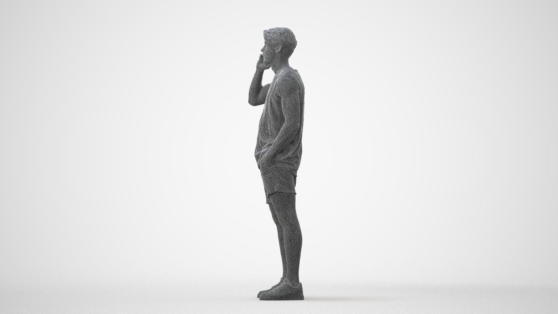 photogrammetry 3D man sport standing, realistic human model archviz FBX, square thumbnail