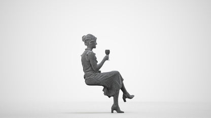 photogrammetry 3D woman casual kids, realistic human model archviz FBX, wireframe side view