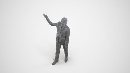 3D people model woman business, scanned human for 3ds Max rendering, wireframe three-quarter view