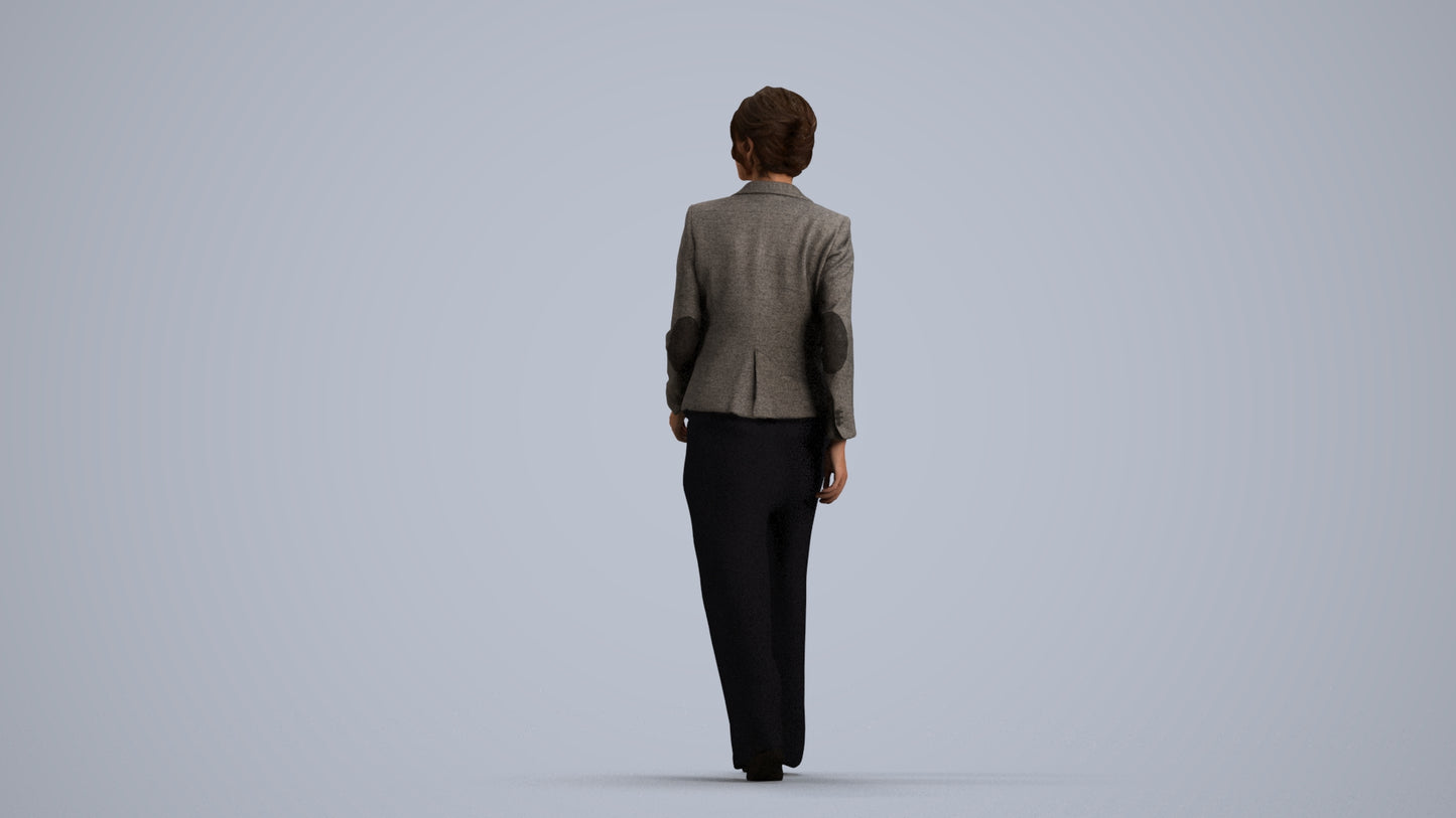 photogrammetry 3D woman business, realistic human model archviz FBX, front view render