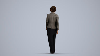 photogrammetry 3D woman business, realistic human model archviz FBX, front view render