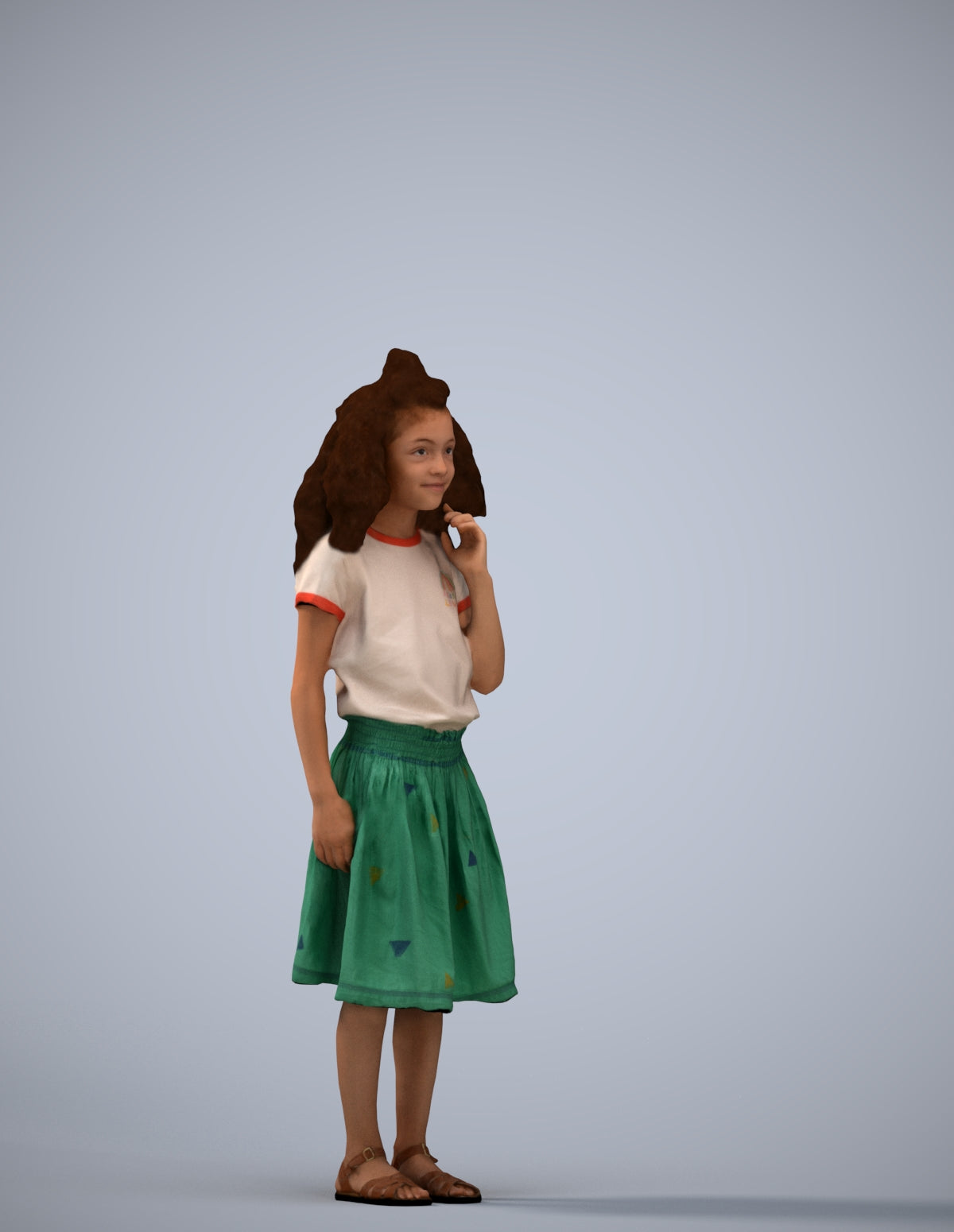 realistic 3D people girl casual kids, render-ready for V-Ray and Corona, FBX OBJ