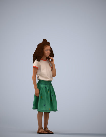 realistic 3D people girl casual kids, render-ready for V-Ray and Corona, FBX OBJ