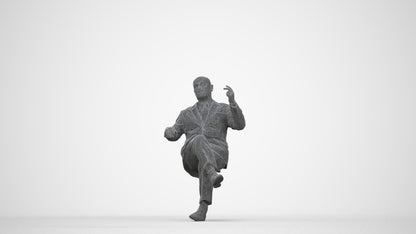 realistic 3D people senior man business, render-ready for V-Ray and Corona, FBX OBJ, wireframe back view