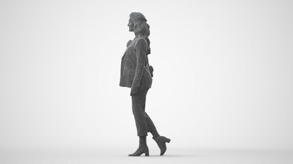 3D people model woman business walking, scanned human for 3ds Max rendering, square thumbnail