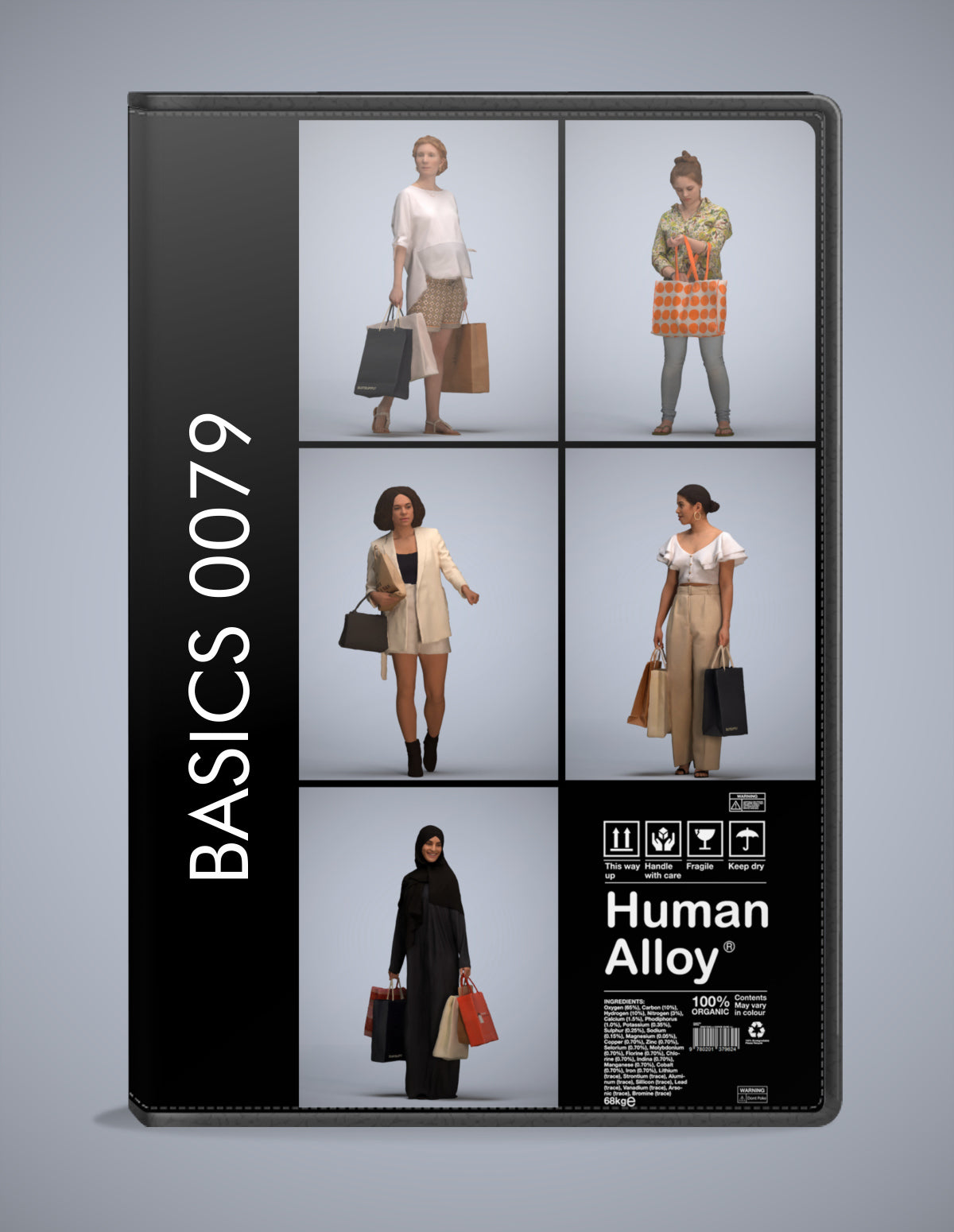 5 3D scanned people shopping, photorealistic archviz pack for Enscape and SketchUp