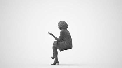 realistic 3D people woman casual sitting, render-ready for V-Ray and Corona, FBX OBJ, square thumbnail