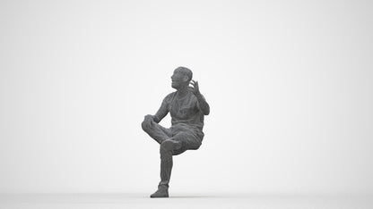 realistic 3D people man casual sitting, render-ready for V-Ray and Corona, FBX OBJ, wireframe back view