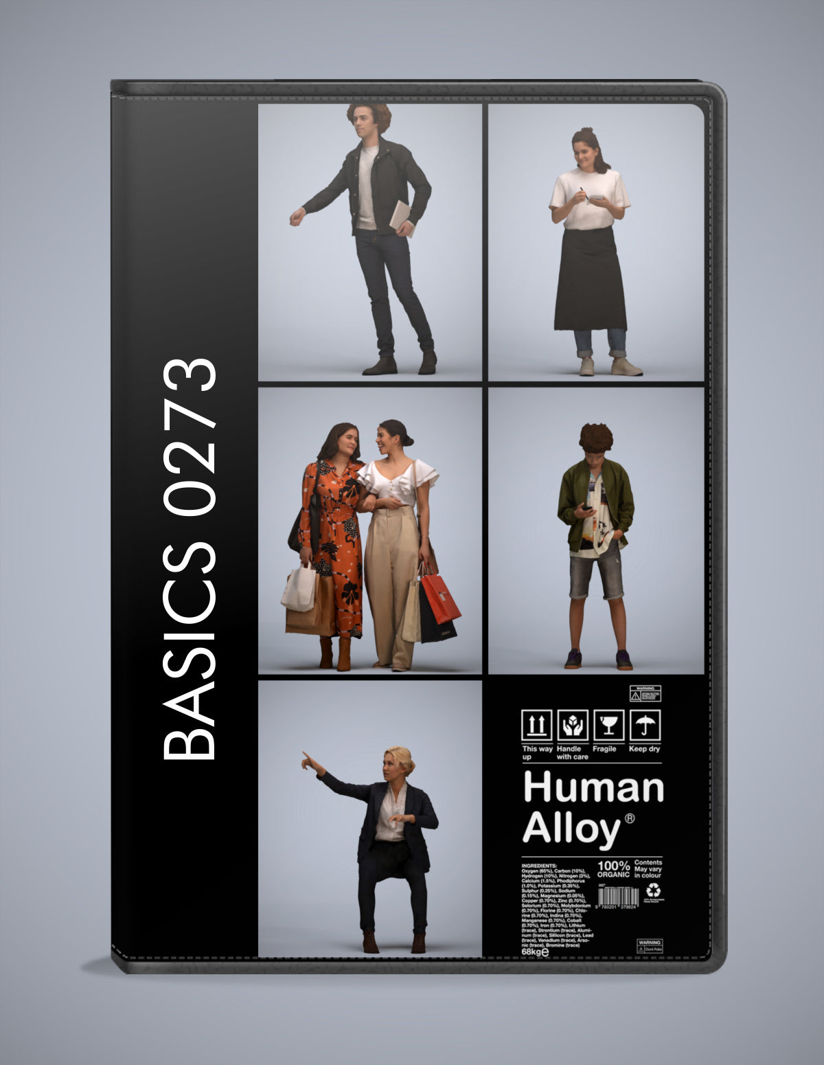 realistic 3D humans mix pack, 5 archviz people FBX OBJ for Blender