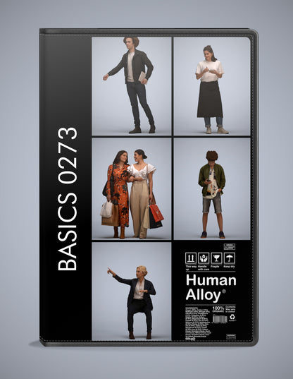 realistic 3D humans mix pack, 5 archviz people FBX OBJ for Blender
