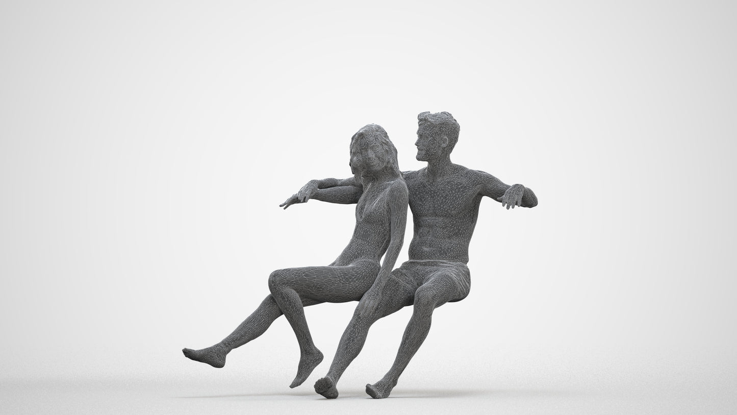 3D scanned woman mix, photorealistic archviz people for Enscape and SketchUp, three-quarter front view render