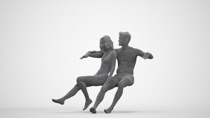 3D scanned woman mix, photorealistic archviz people for Enscape and SketchUp, three-quarter front view render