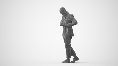 realistic 3D human man business walking, archviz people FBX OBJ for Blender, square thumbnail