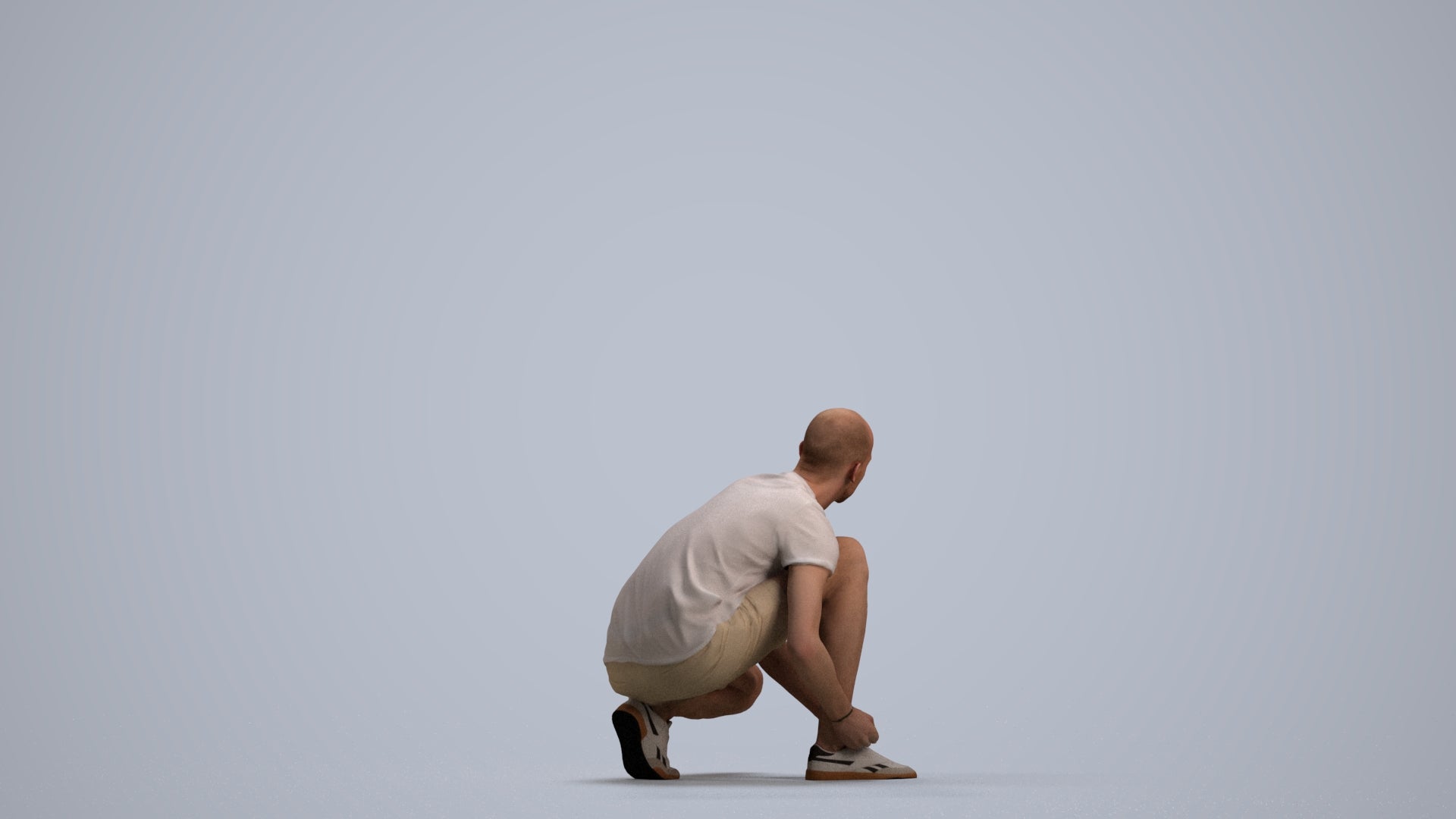 scanned 3D man casual standing, photogrammetry people for Enscape and V-Ray, front view render