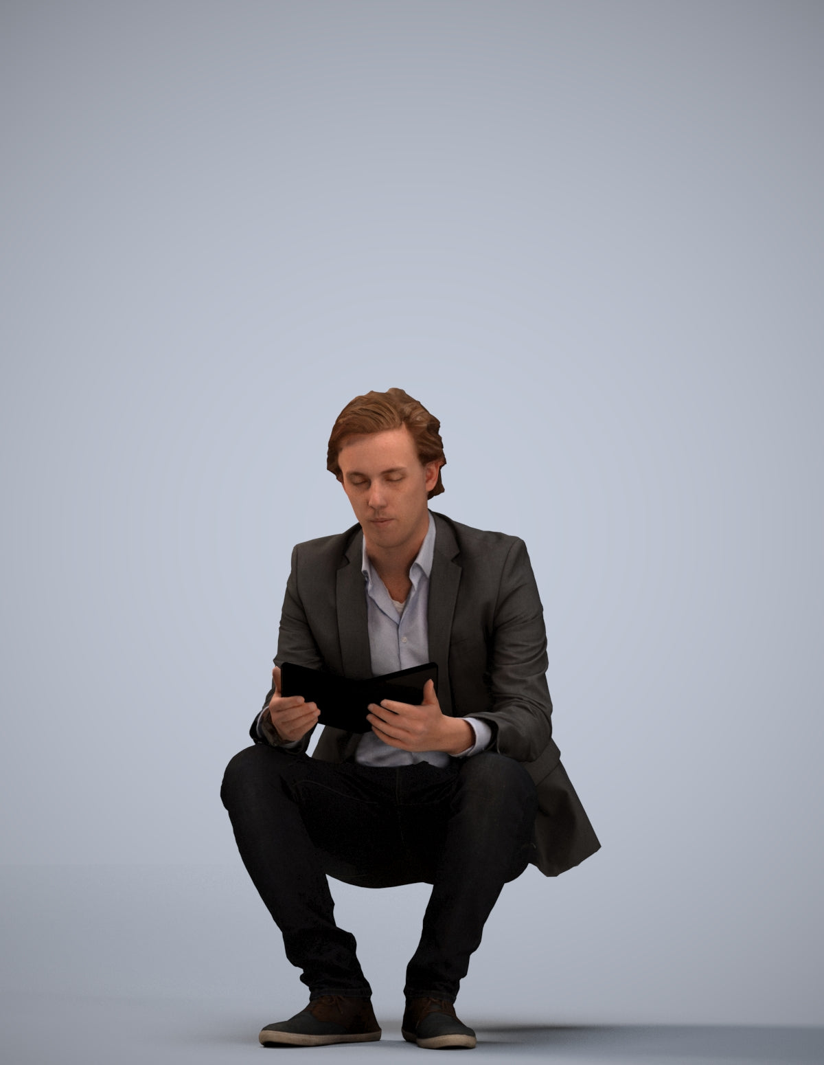 realistic 3D man business, scanned archviz people for Blender and 3ds Max