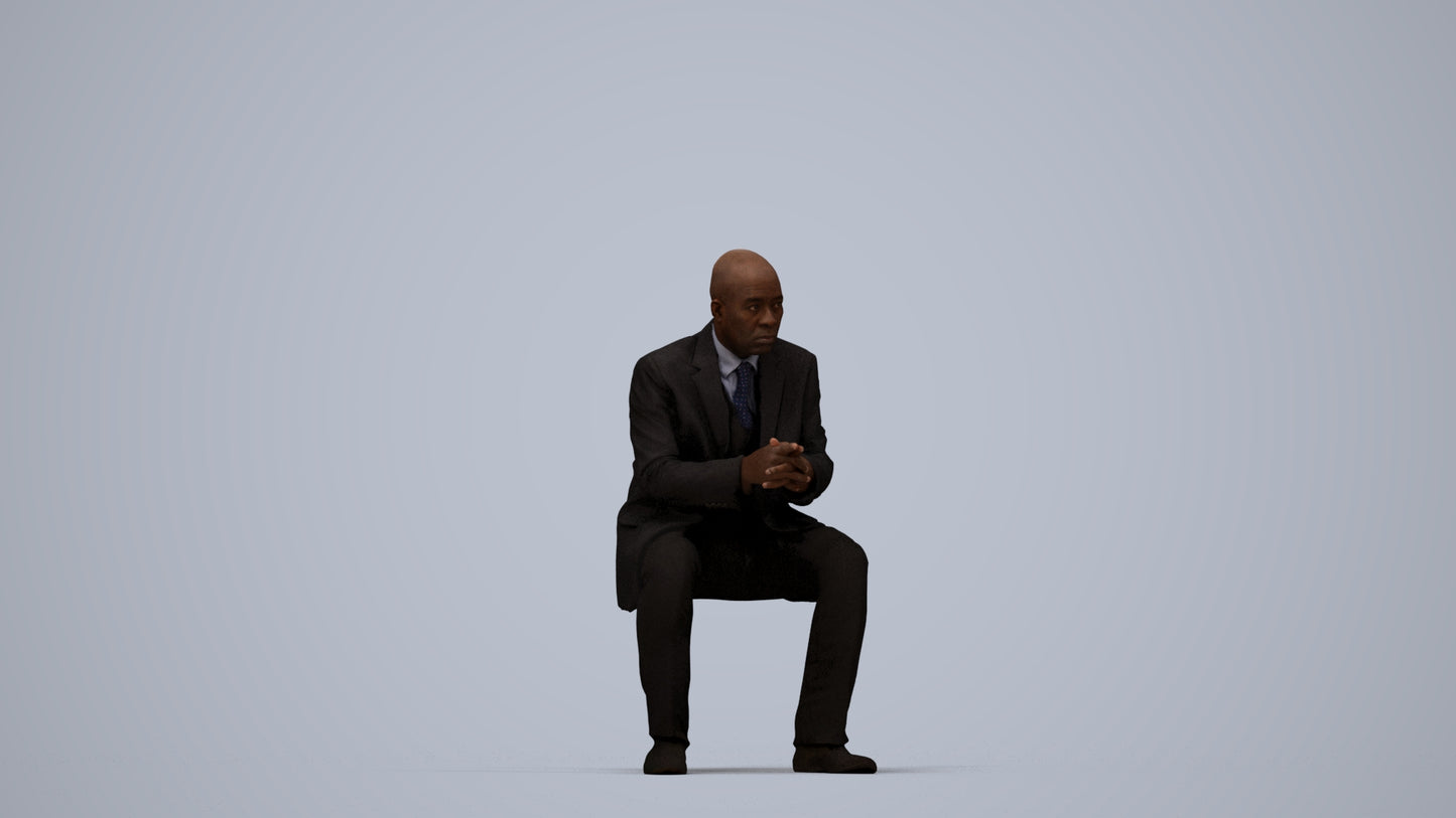 realistic 3D human man business, archviz people FBX OBJ for Blender, top-down view render