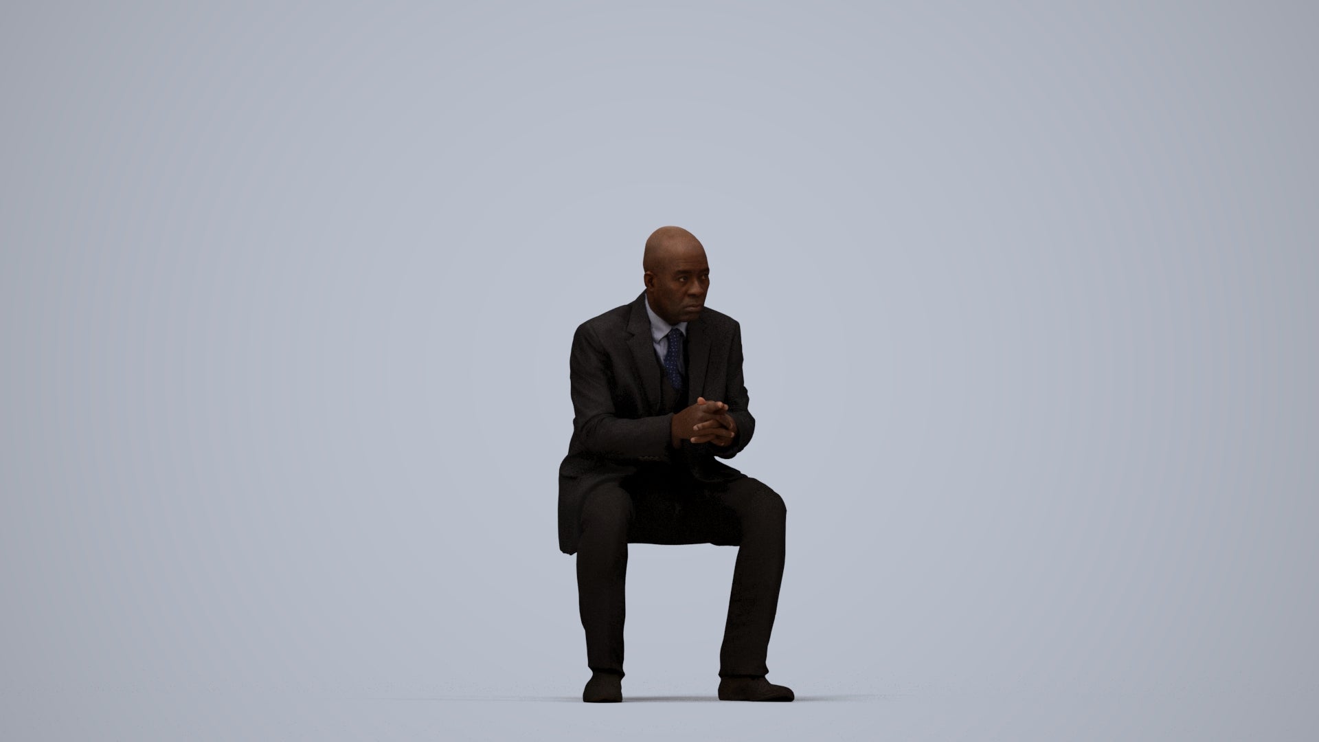 realistic 3D human man business, archviz people FBX OBJ for Blender, top-down view render