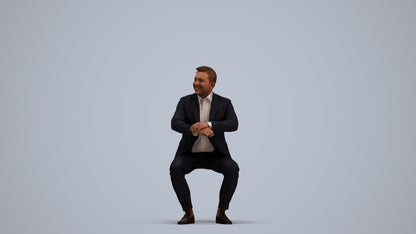 realistic 3D man business, scanned archviz people for Blender and 3ds Max, standing pose render
