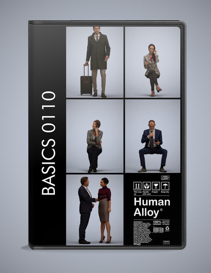5 3D scanned people business, photorealistic archviz pack for Enscape and SketchUp
