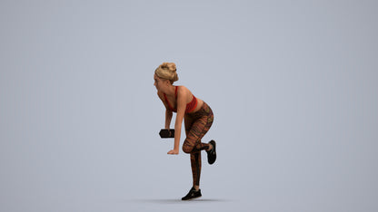3D human model woman sport, photogrammetry scanned person for archviz, standing pose render