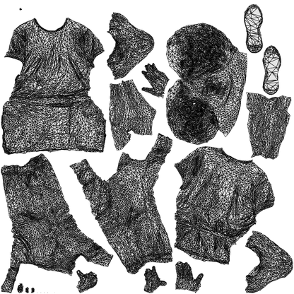 realistic 3D human man door, archviz people FBX OBJ for Blender, wireframe top-down view