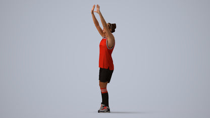 3D people model woman sport, scanned human for 3ds Max rendering, three-quarter view render