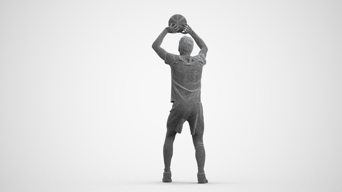 scanned 3D man sport, photogrammetry people for Enscape and V-Ray, wireframe front view
