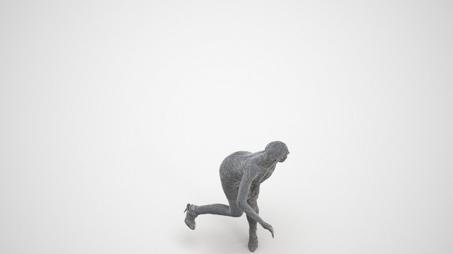 realistic 3D people woman business driving, render-ready for V-Ray and Corona, FBX OBJ, wireframe three-quarter view