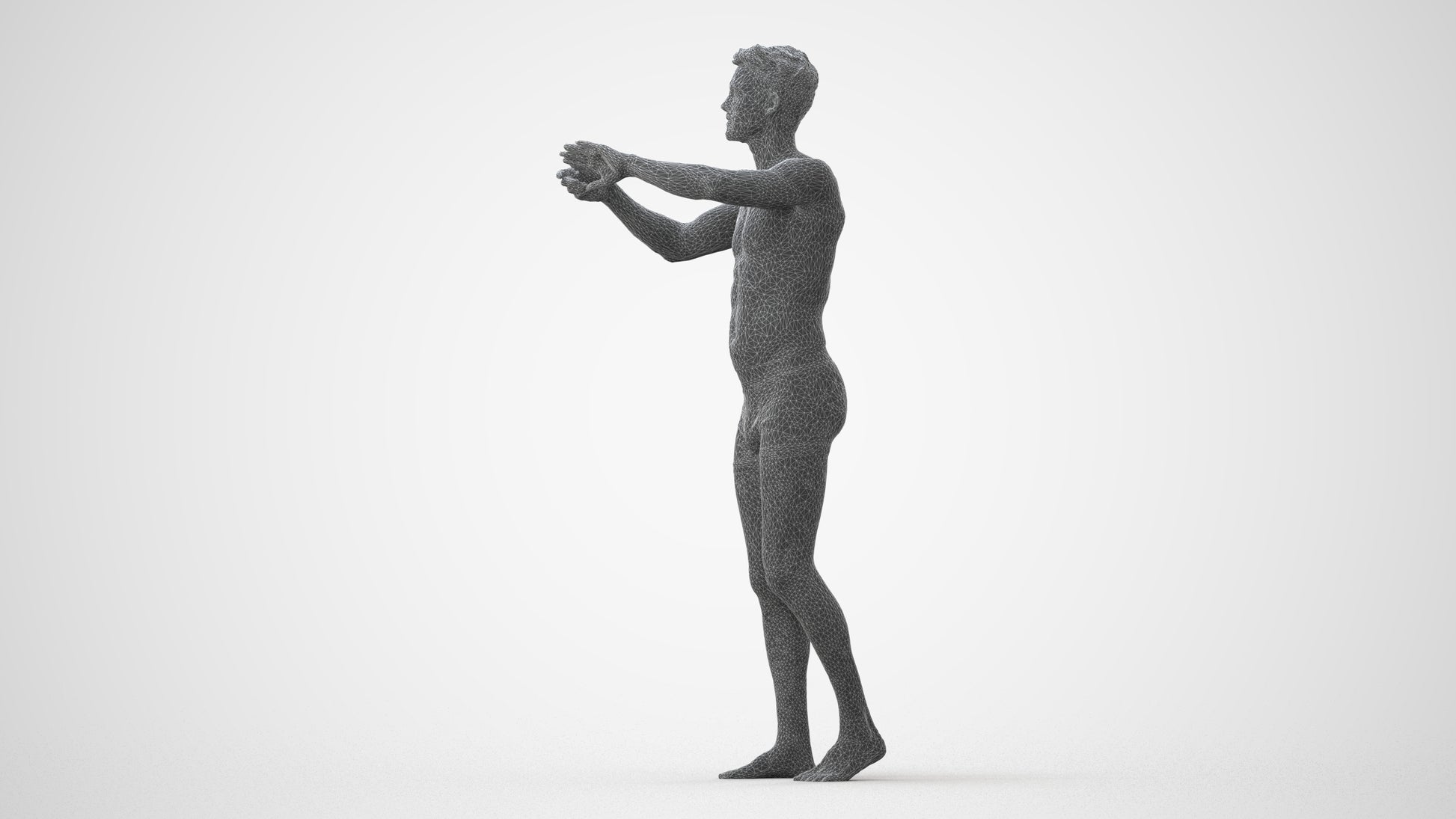 realistic 3D man bathroom, scanned archviz people for Blender and 3ds Max, square thumbnail