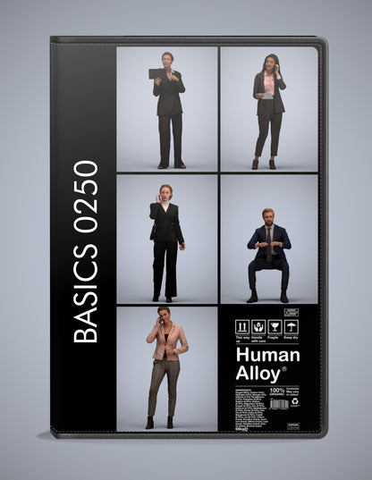 realistic 3D humans business pack, 5 archviz people FBX OBJ for Blender