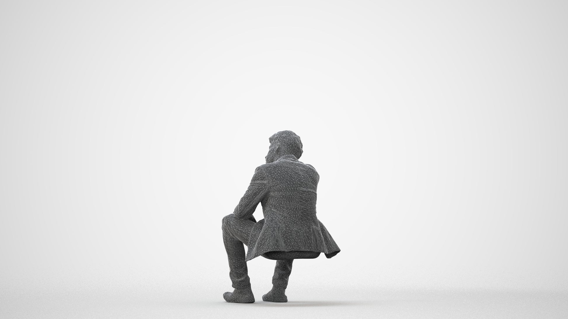 3D human model man casual business, photogrammetry scanned person for archviz, square thumbnail
