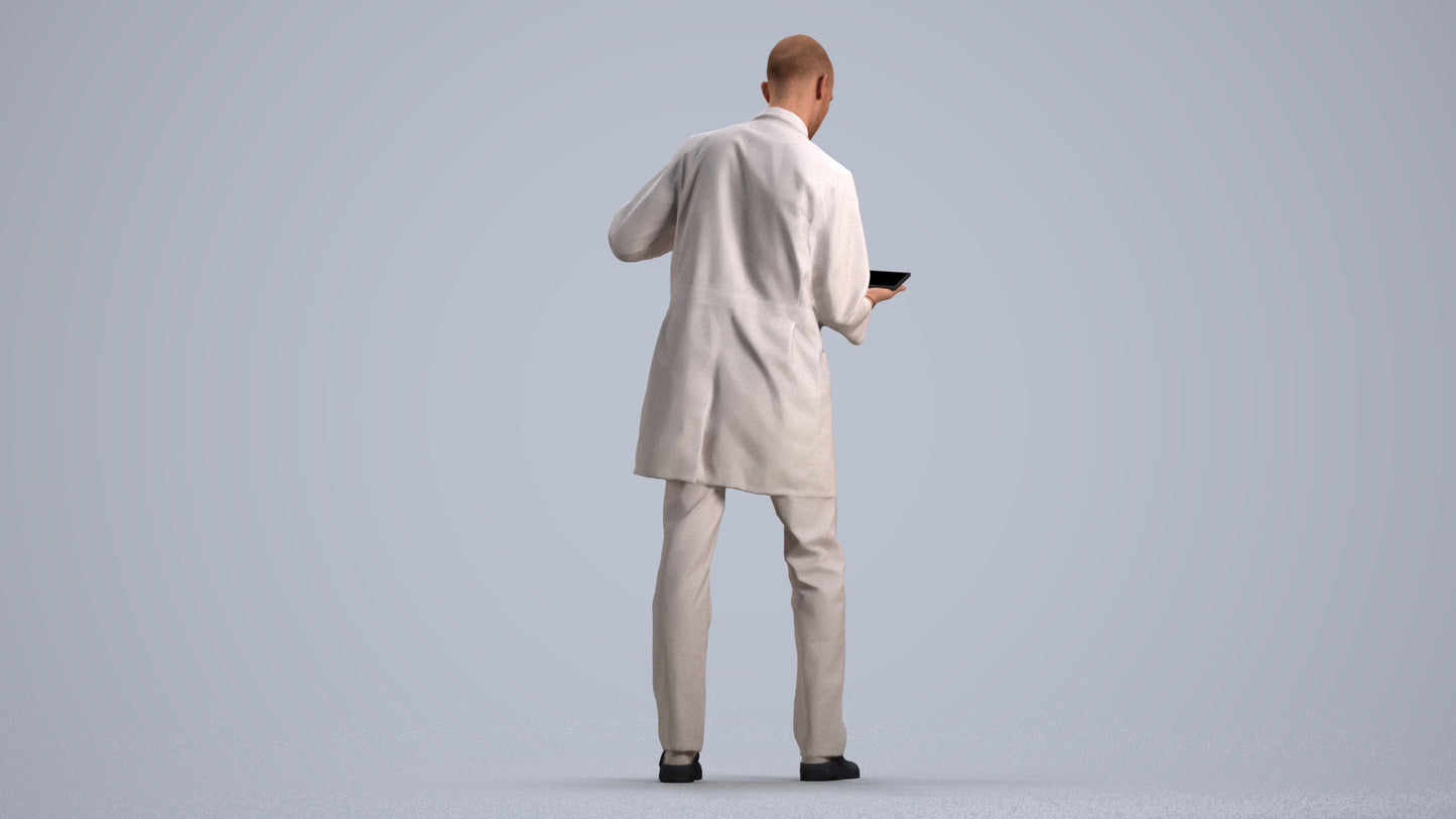 photogrammetry 3D man medical, realistic human model archviz FBX, front view render