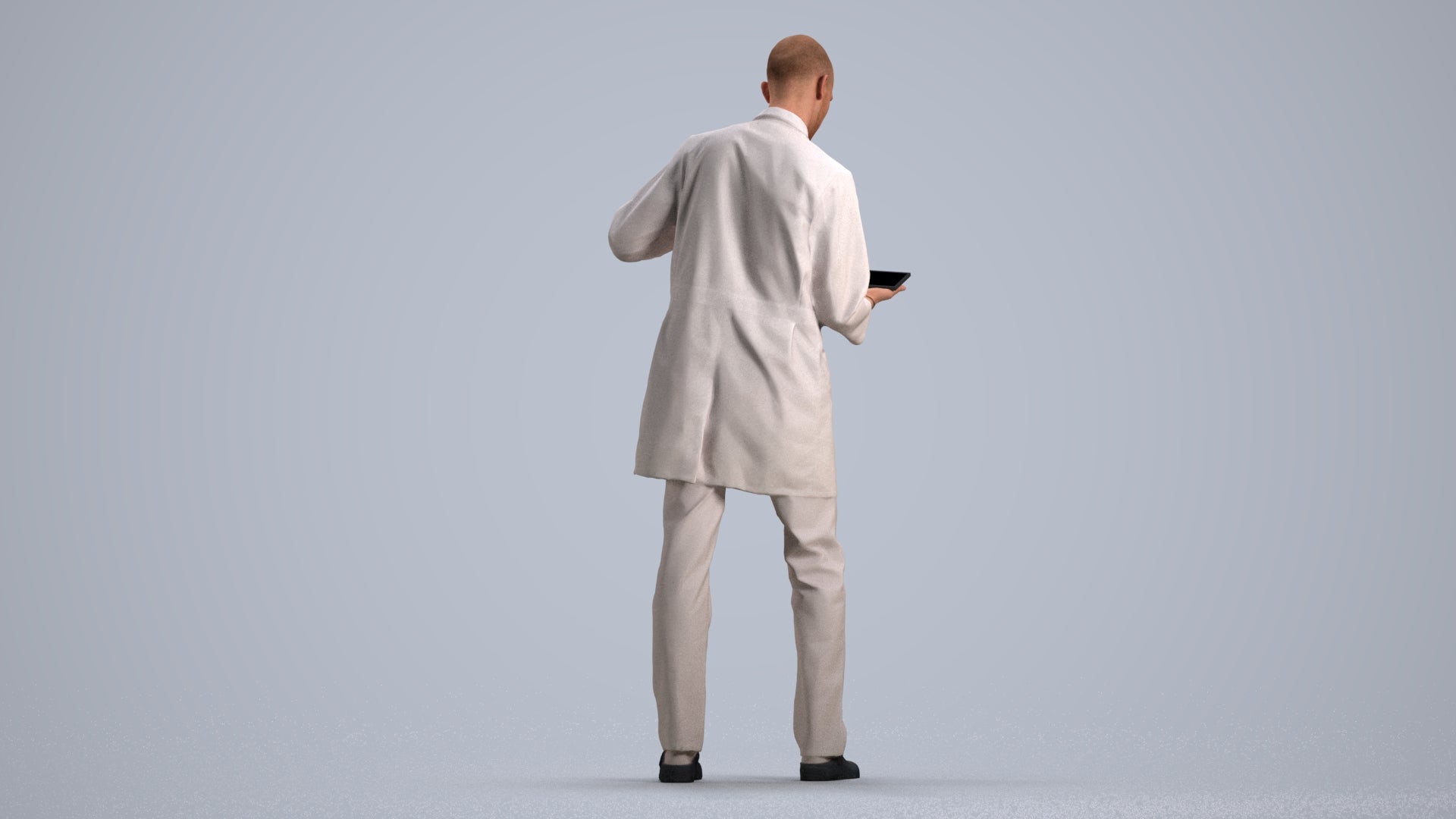 photogrammetry 3D man medical, realistic human model archviz FBX, front view render