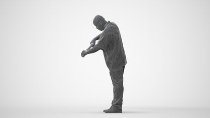 photogrammetry 3D man hospitality, realistic human model archviz FBX, square thumbnail