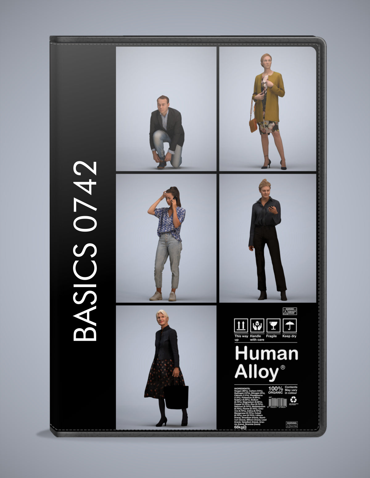 5x realistic 3D people standing pack, scanned archviz collection for Blender and 3ds Max