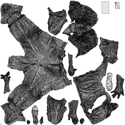 scanned 3D woman casual walking, photogrammetry people for Enscape and V-Ray, wireframe top-down view