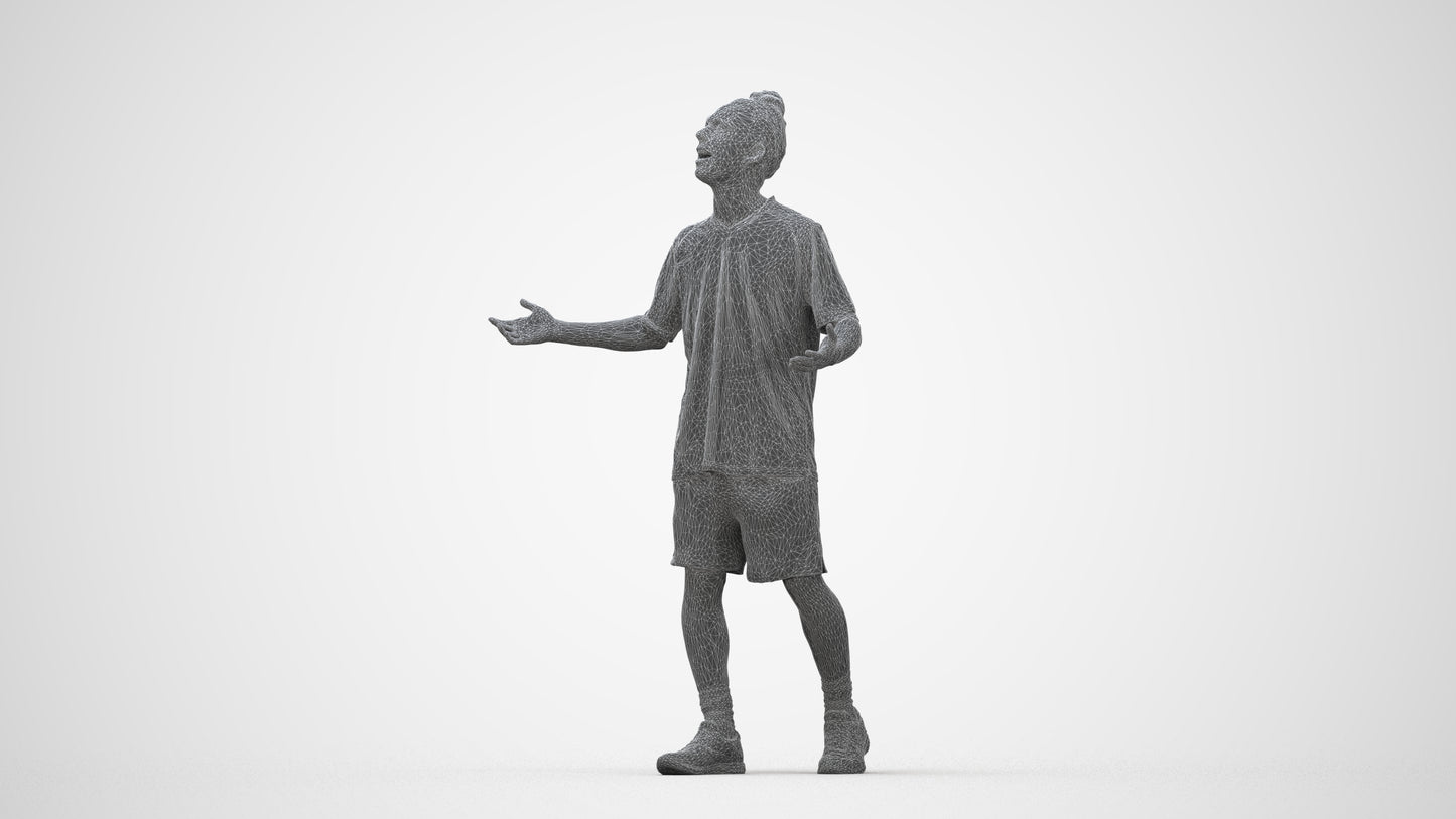 realistic 3D human man sport, archviz people FBX OBJ for Blender, wireframe back view