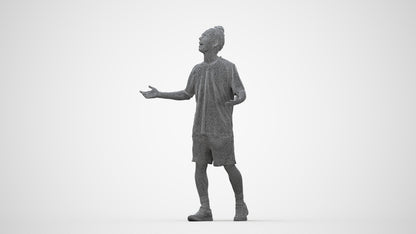 realistic 3D human man sport, archviz people FBX OBJ for Blender, wireframe back view