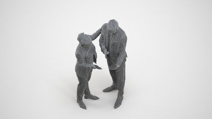 3D human model woman business, photogrammetry scanned person for archviz, wireframe three-quarter view