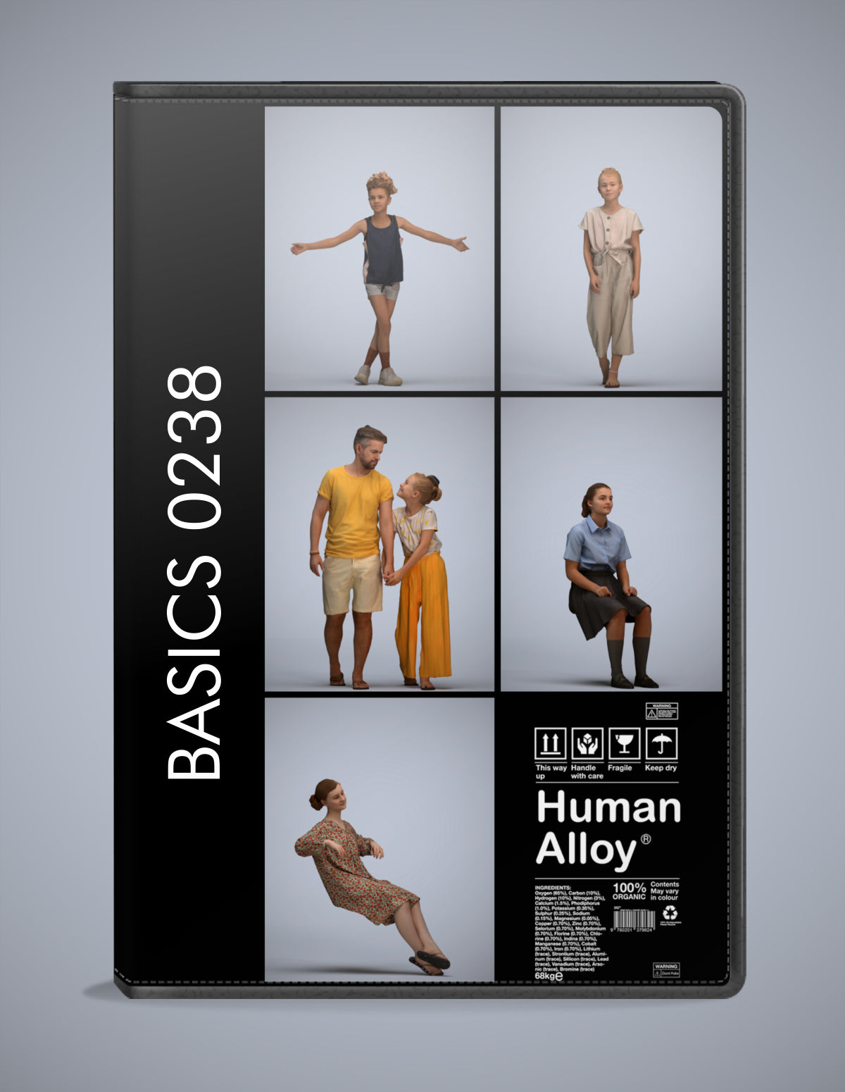 3D people models kids bundle, 5 scanned humans for 3ds Max rendering