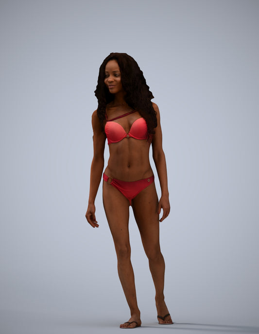 scanned 3D woman pool, photogrammetry people for Enscape and V-Ray