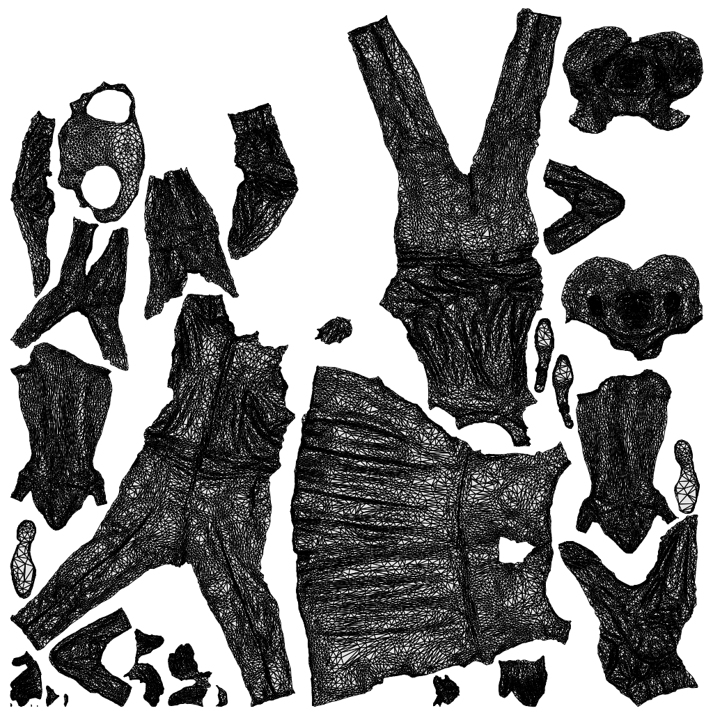 scanned 3D woman business, photogrammetry people for Enscape and V-Ray, wireframe top-down view