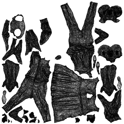 scanned 3D woman business, photogrammetry people for Enscape and V-Ray, wireframe top-down view