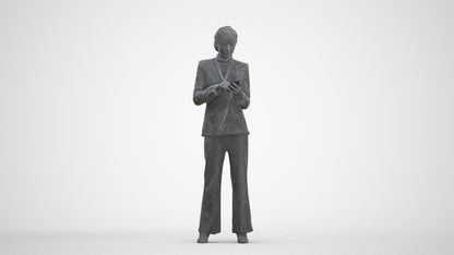 3D people model woman business, scanned human for 3ds Max rendering, three-quarter front view render