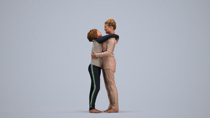 3D human model girl kids, photogrammetry scanned person for archviz, standing pose render