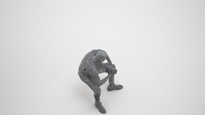 realistic 3D human man casual sport, archviz people FBX OBJ for Blender, wireframe three-quarter view