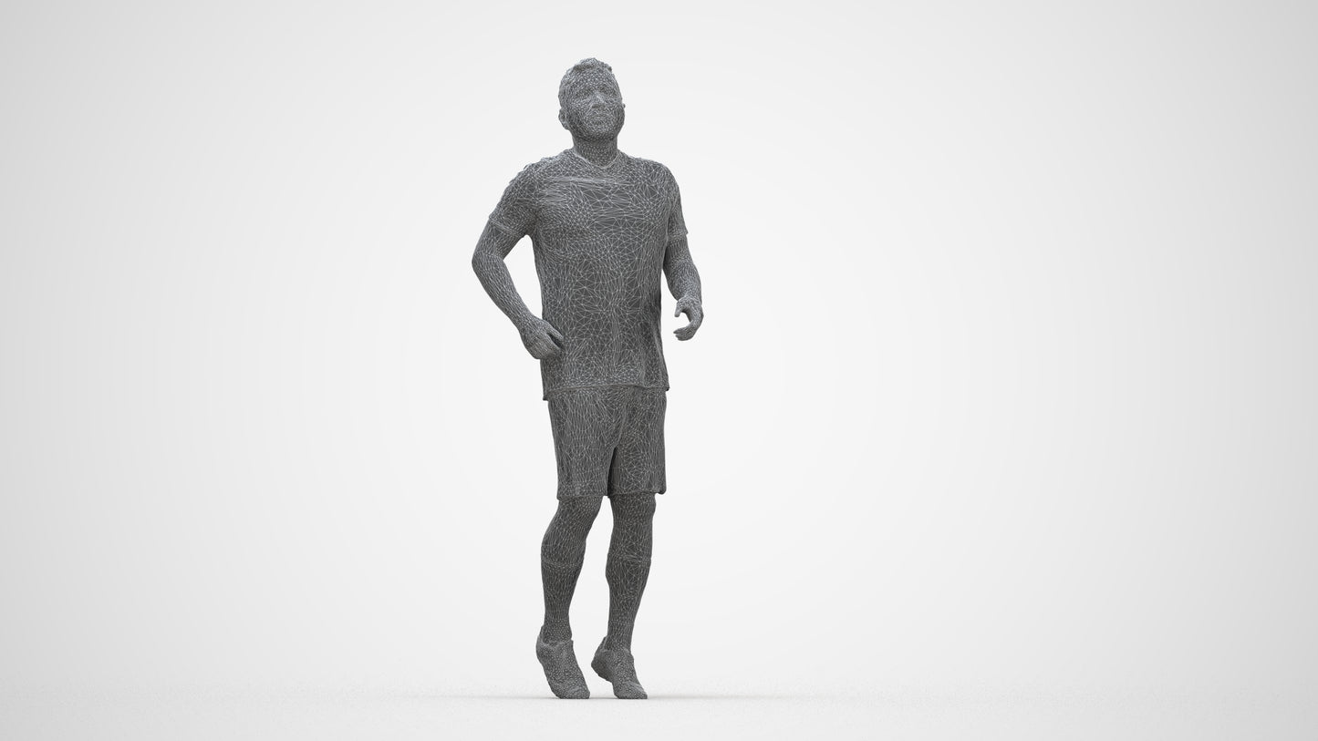 realistic 3D people man sport, render-ready for V-Ray and Corona, FBX OBJ, wireframe back view